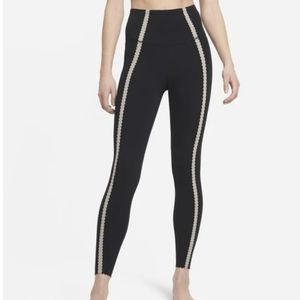 Nike Black Yoga Luxe High-waisted 7/8 Eyelet Leggings